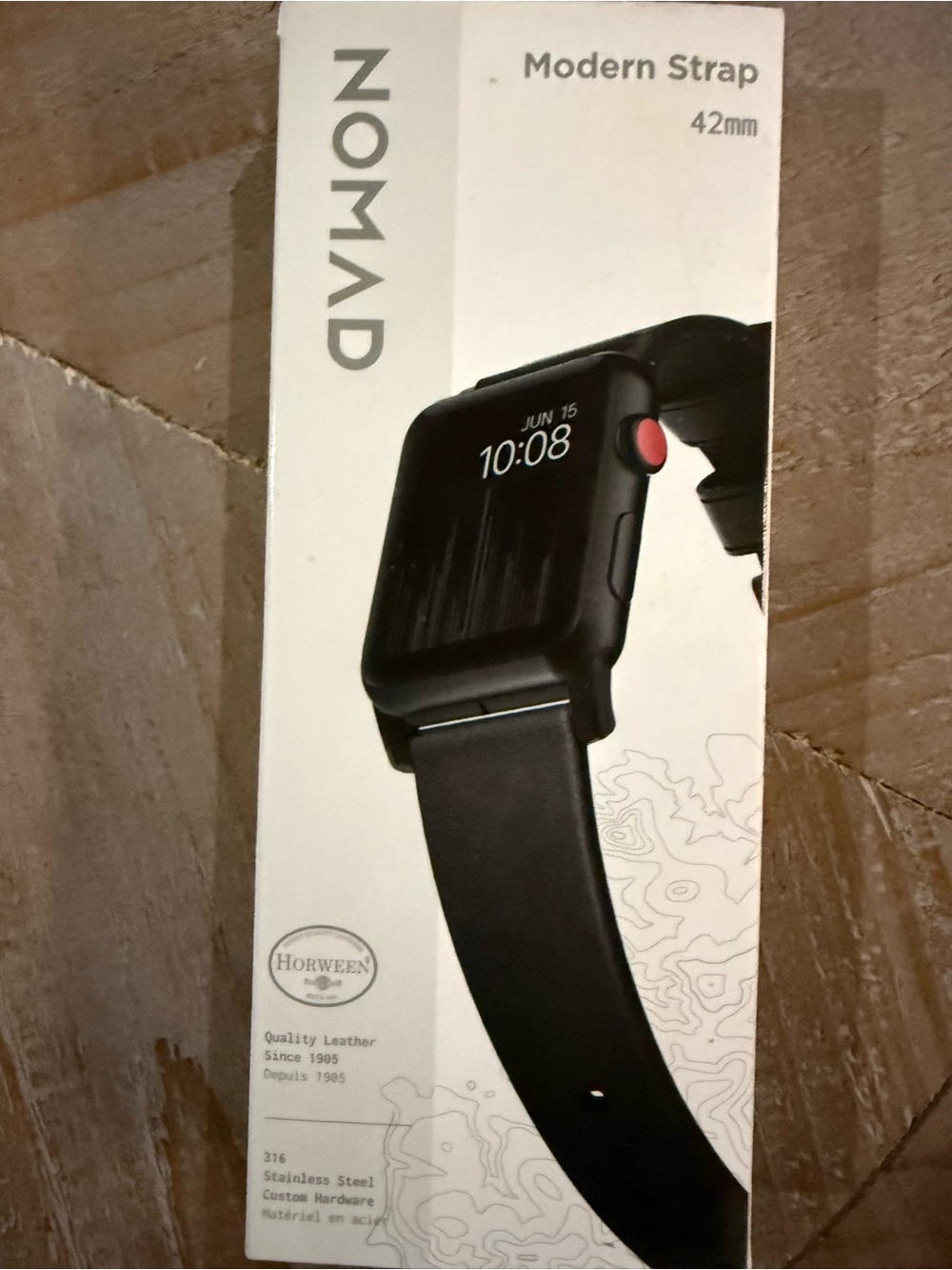 Nomad Modern Strap 42mm - Black Leather Apple Watch Band
